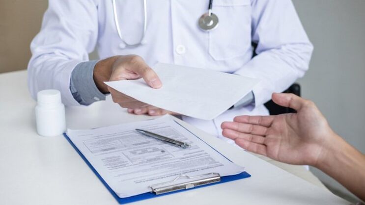 the doctor prescribes treatment for parasites