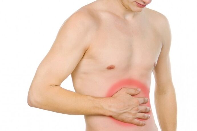 stomach ache due to parasites